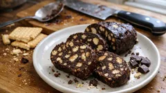 Γλυκό σαλάμι σοκολάτας με πτιμπέρ: στήνεται σε 10′ και κόβεται τέλεια σε φέτες